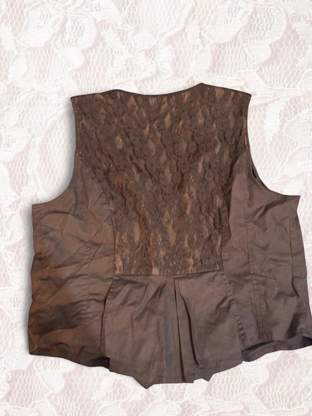 AMK Brown Zip-Front Stud Trim Tank Top - Picture 3 of 3